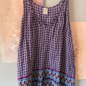 Faded Glory Geometric Sleeveless Top - Pink and Blue